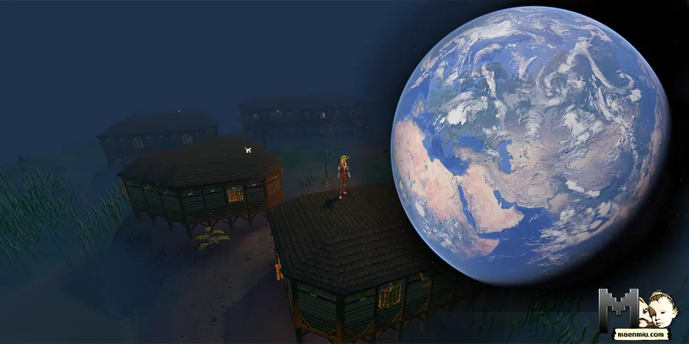 Canifis printscreen from Agility rooftop course, planet earth, maenmiu logo