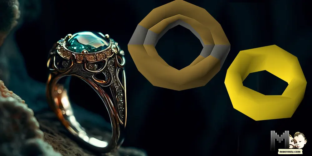 ring of glyph, and osrs' ring of charos and ring of visibility, maenmiu logo