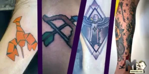 Old School RuneScape Skilling Tattoos split image, maenmiu logo