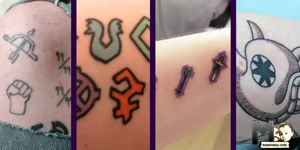 OSRS simple tattoos spli-screen cover, maenmiu logo