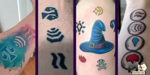 OSRS runes tattoo split-screen cover, maenmiu logo