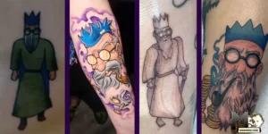 OSRS Wise Old Man tattoos split-screen cover, maenmiu logo