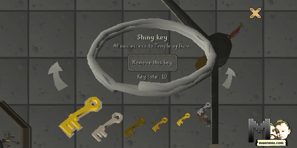 OSRS bank slot saving item, key ring, maenmiu logo