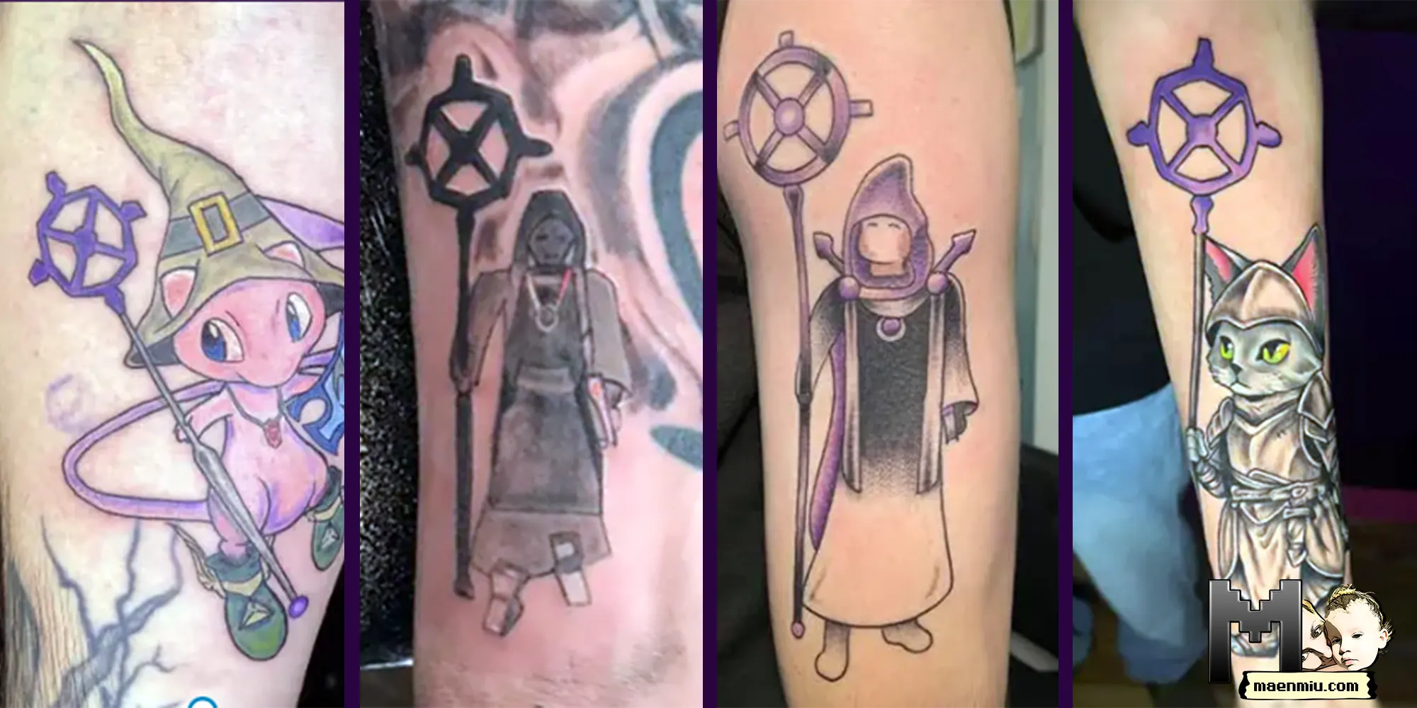 OSRS tattoos, OSRS ancient staff tattoo, maenmiu logo