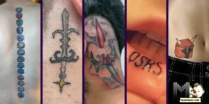 OSRS tattoos, OSRS crazy location tattoos, maenmiu logo