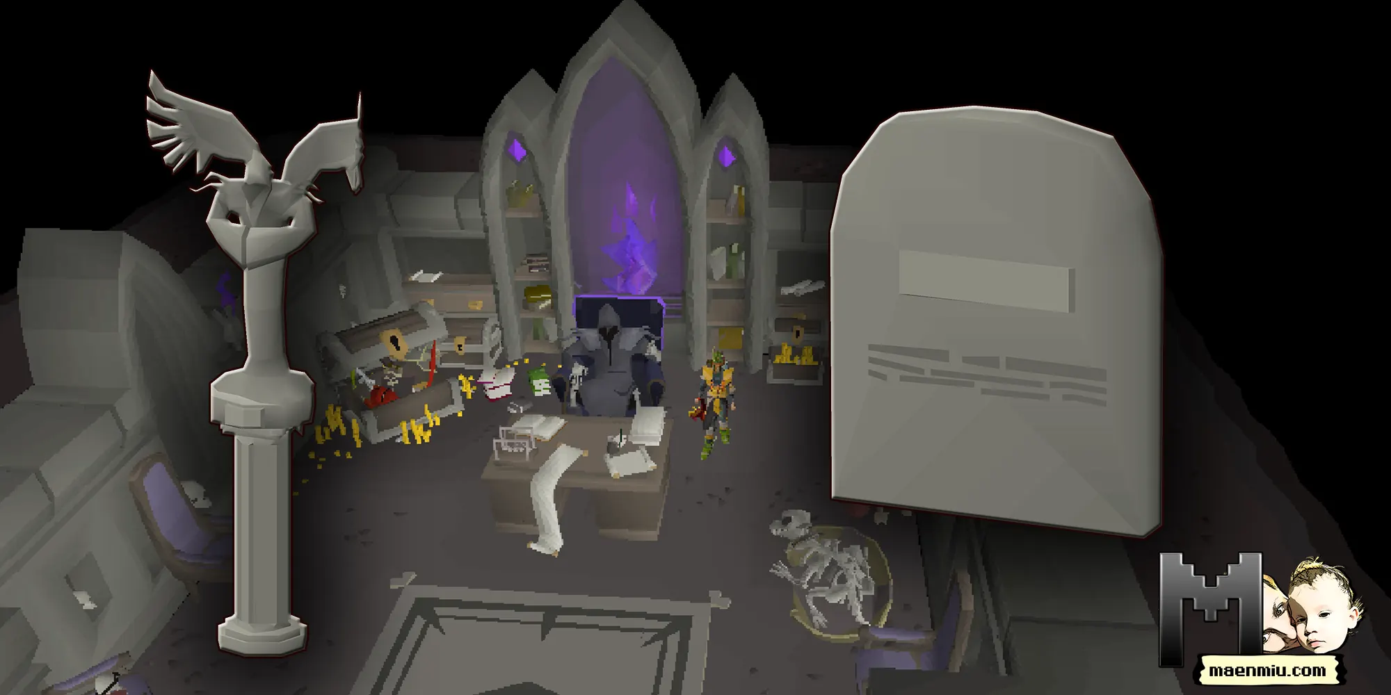 How to avoid death fees in OSRS, maenmiu logo